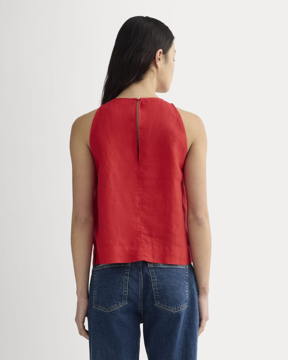 The Linen High-Neck Tank | Classic Red - Image 5
