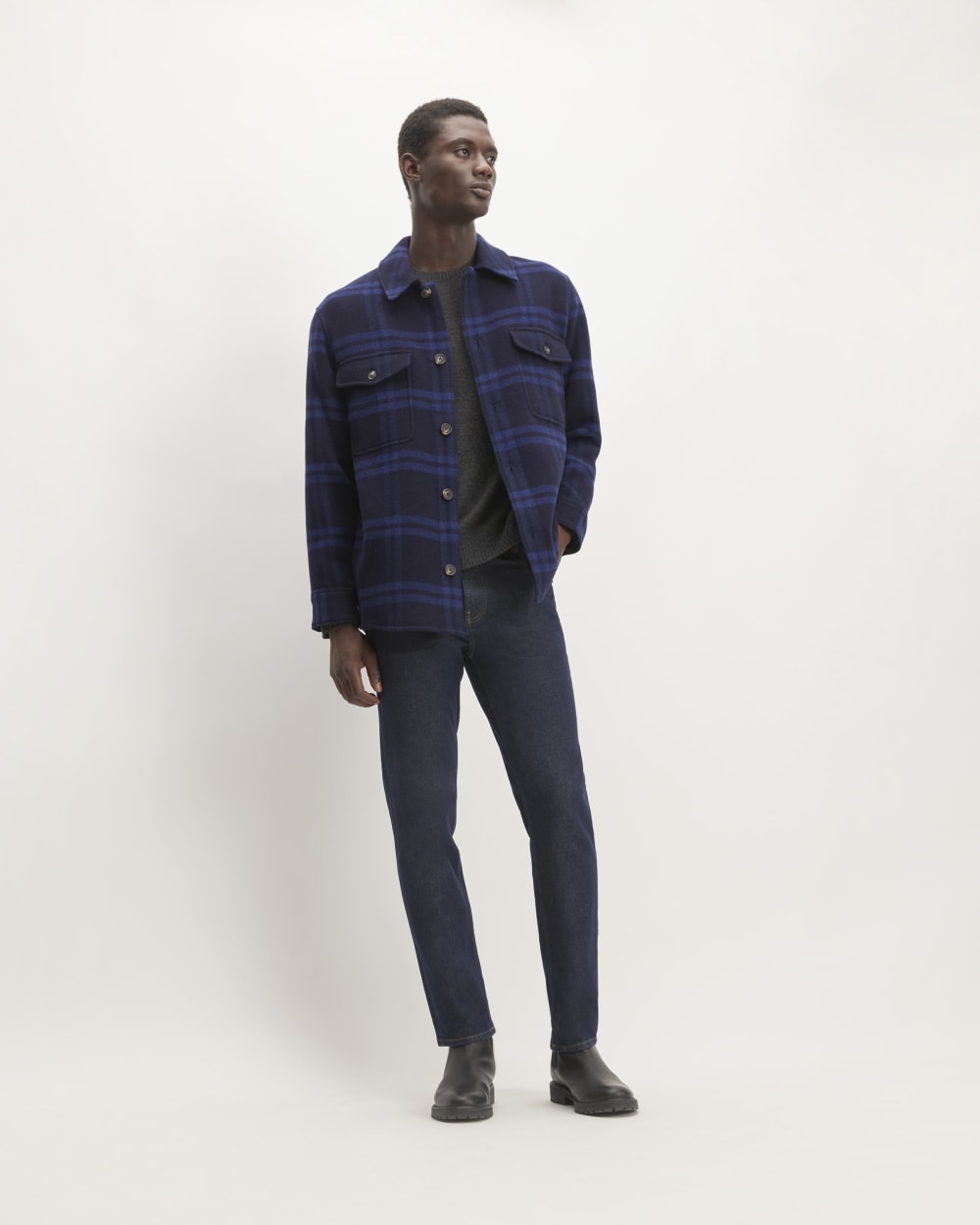 The ReWool? Oversized Shirt Jacket | Blue / Navy - Image 3