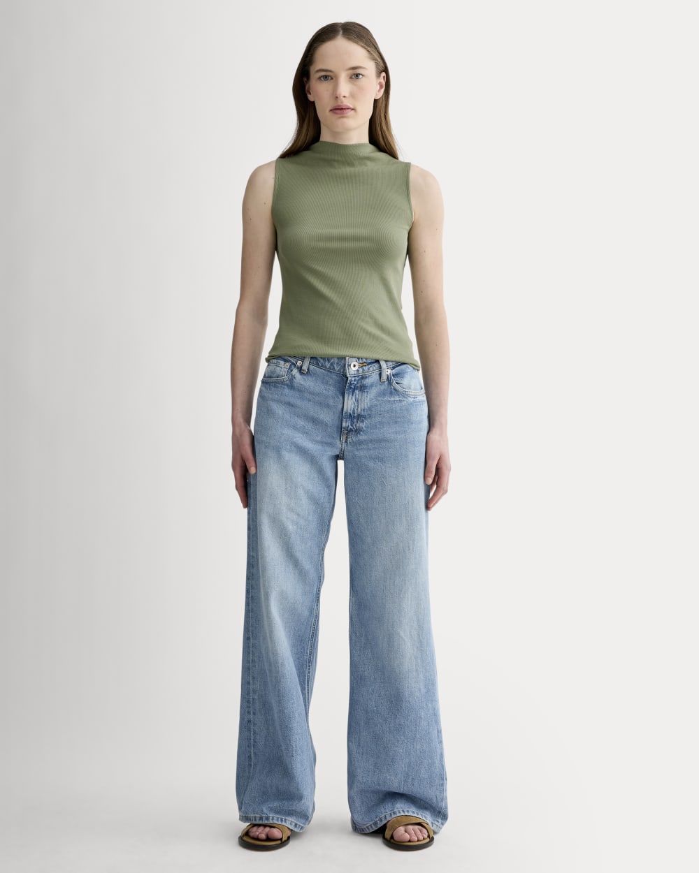 The Luxe Rib Funnel-Neck Tank | Sagebrush - Image 3