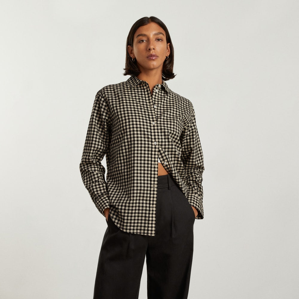 The Must-Have Shirt in Silky Cotton | Black / Canvas Gingham - Image 2