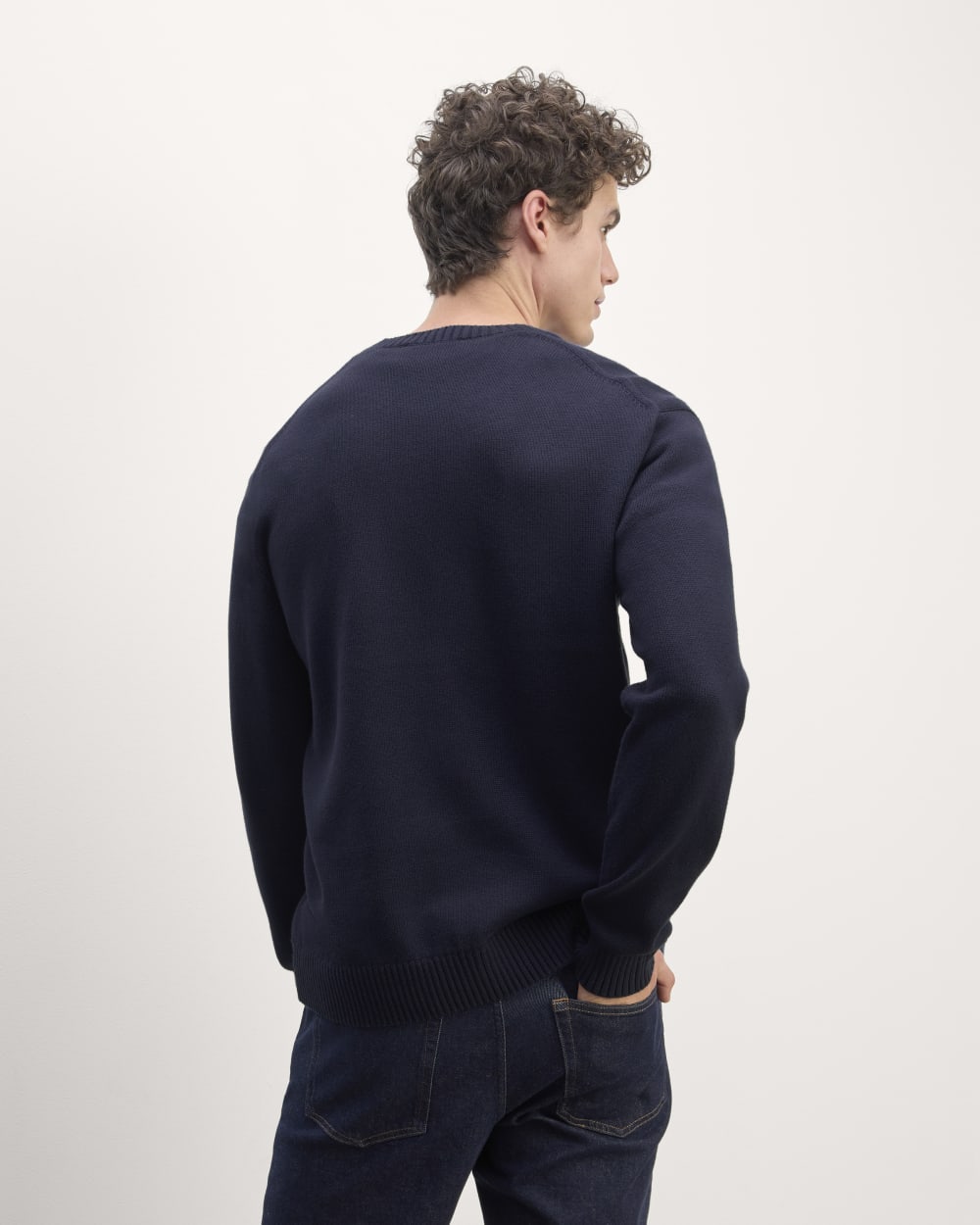 The Classic Sweater in Everyday Cotton | Navy - Image 6