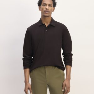 The Premium Weight Long-Sleeve Polo | Black