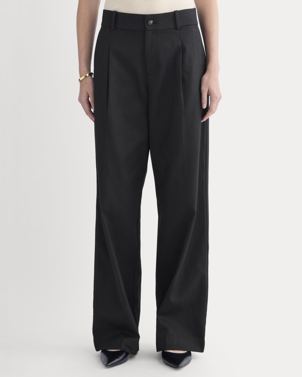 Wide-Leg Trouser in Buttersmooth | Black | 32 Inseam - Image 3