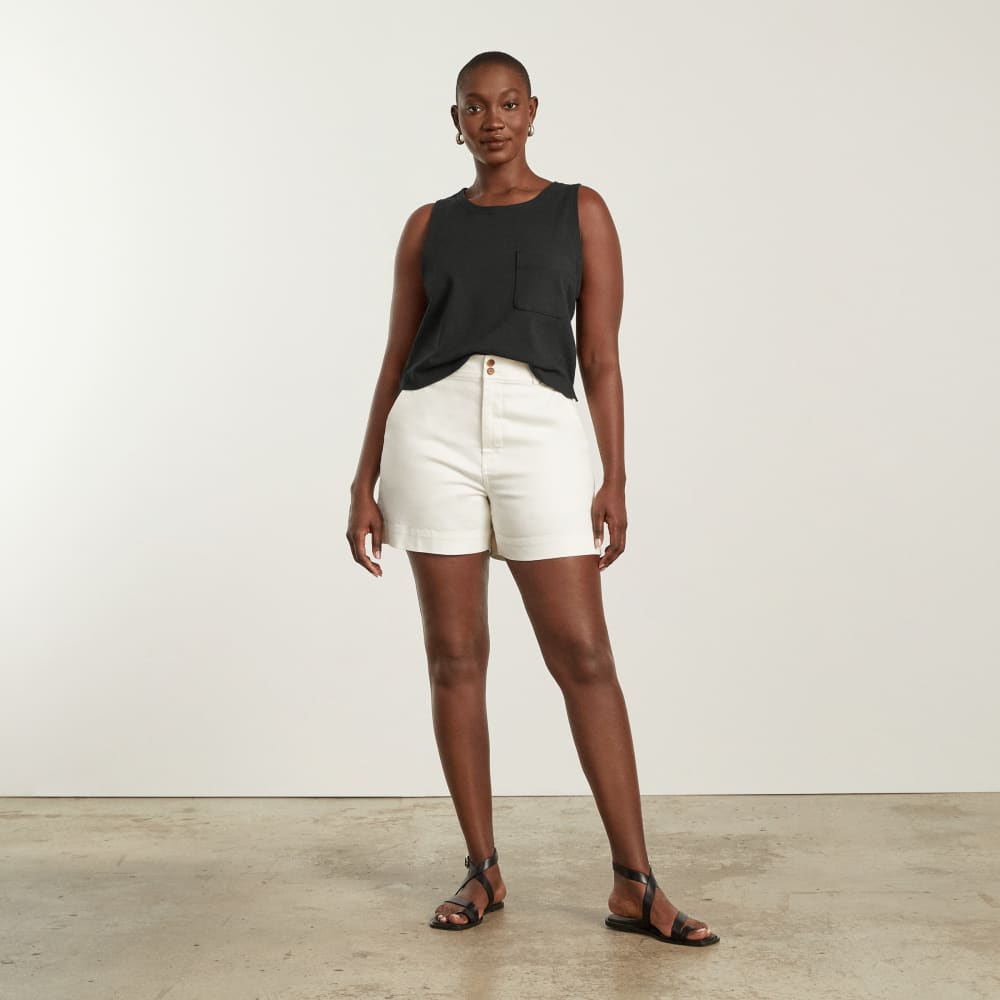 The Premium Weight Cropped Pocket Tank | Black - Image 4