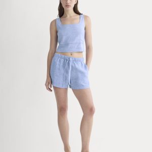 The Drawstring Boxer Short in Linen | Chambray