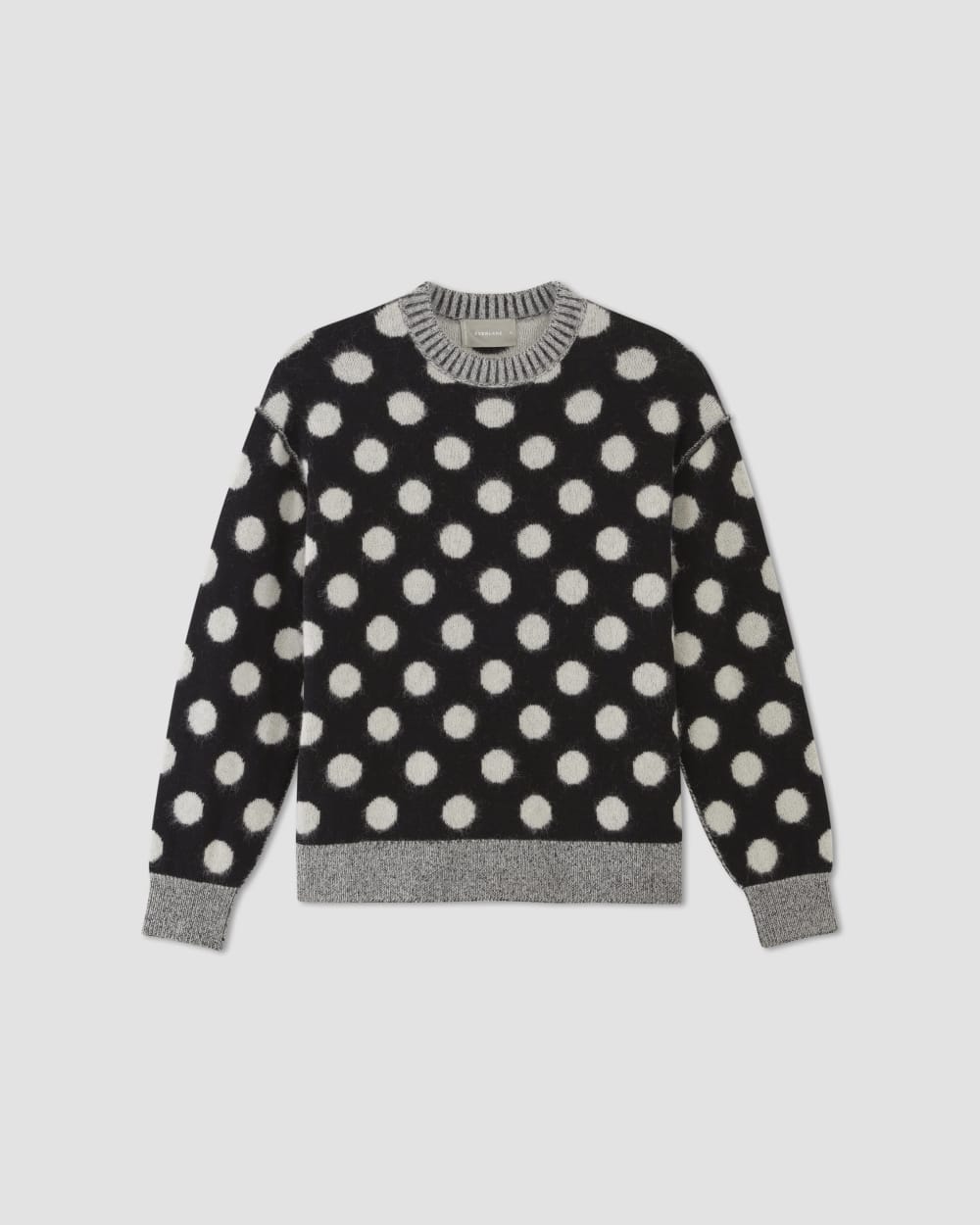 The Alpaca Polka Dot Oversized Crew | Black / Snow Polka Dot - Image 2