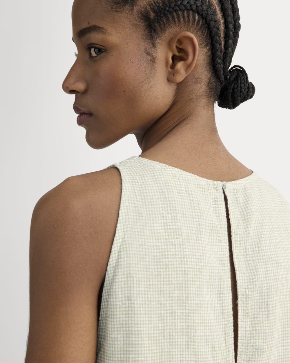 The Linen High-Neck Tank | Elm Gingham - Image 3