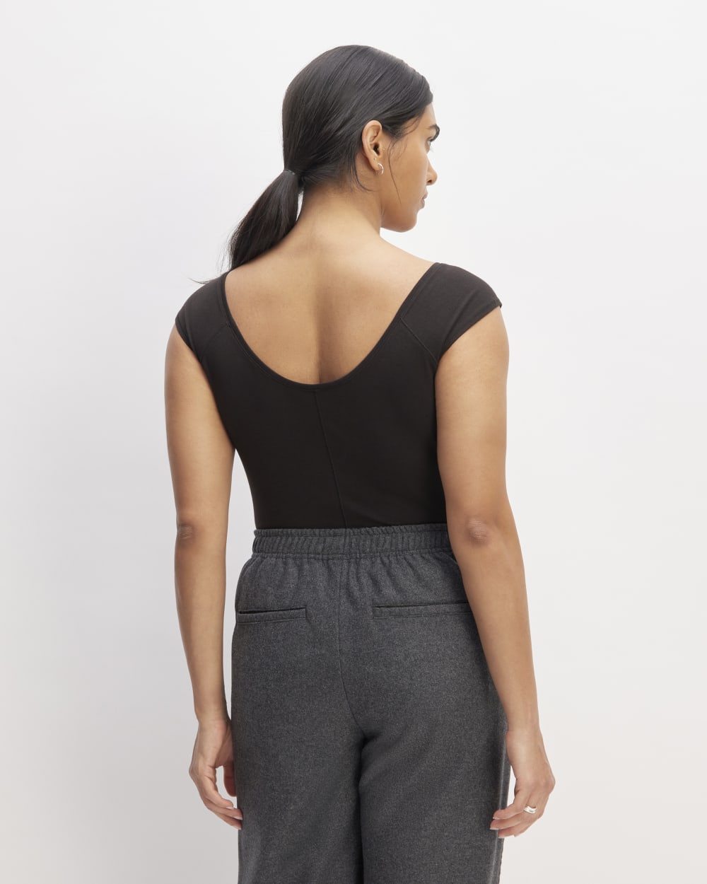 The Supima? Form Cap-Sleeve Tee | Black - Image 4