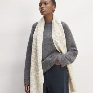 The Felted Merino Waffle-Knit Scarf | Heathered Oat