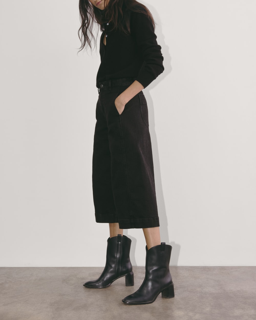 The Denim Culotte | Tumbled Black - Image 5