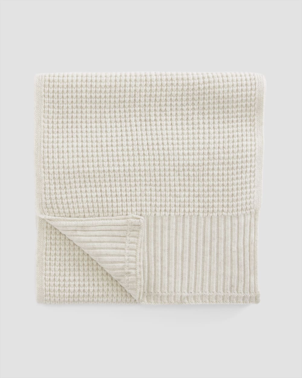 The Felted Merino Waffle-Knit Scarf | Heathered Oat - Image 2