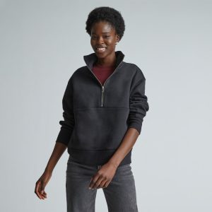 The ReTrack Half-Zip Sweatshirt | Black