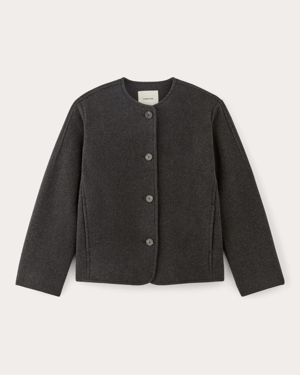 The Cocoon Coat in Wool | Heather Charcoal - Image 2