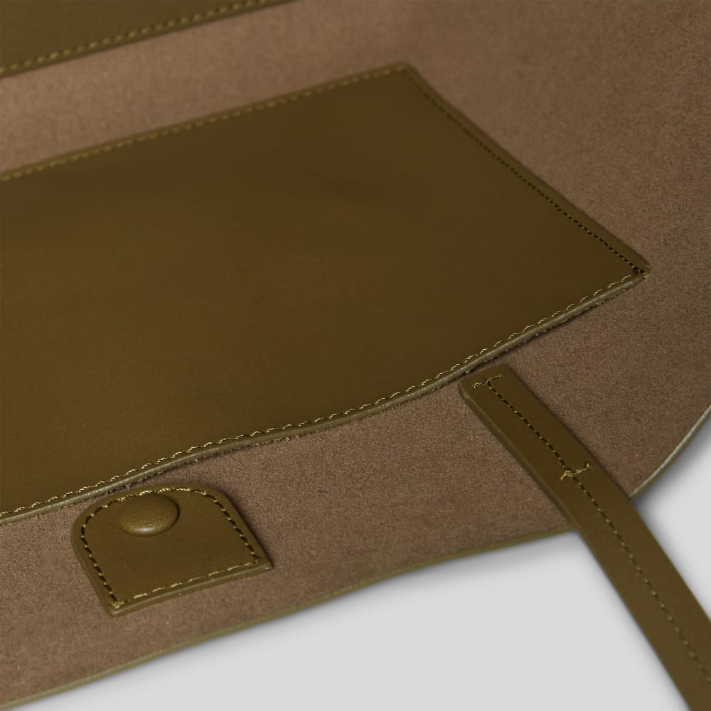 The Luxe Medium Italian Leather Tote | Beech - Image 5