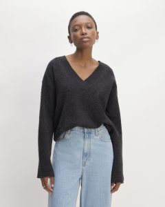 The Cozy-Stretch V-Neck Sweater | Charcoal