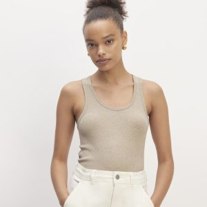 The Luxe Rib Tank | Heathered Tan
