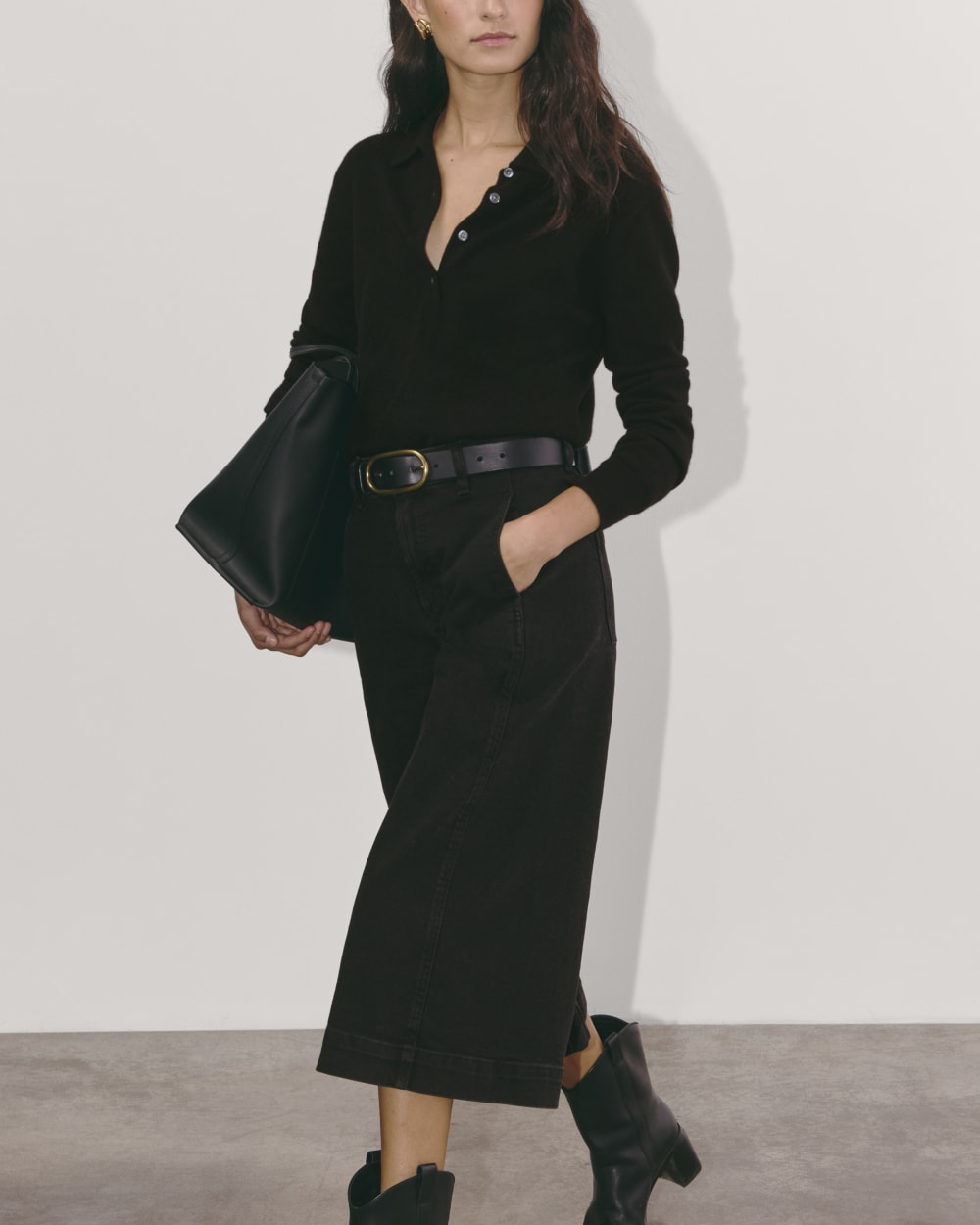 The Denim Culotte | Tumbled Black - Image 4