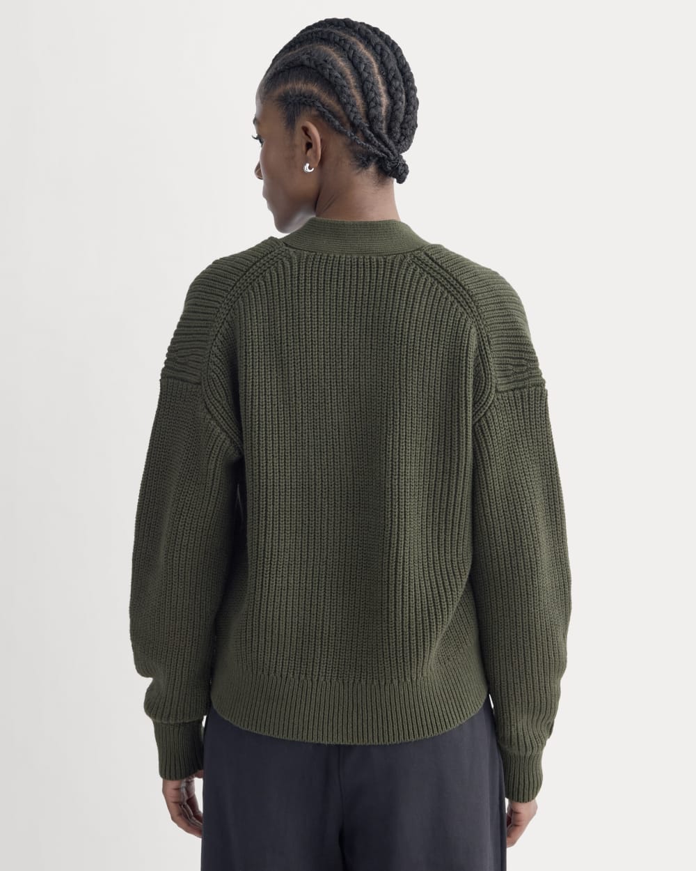 The Boxy Cardigan in Everyday Cotton | Dark Green - Image 5