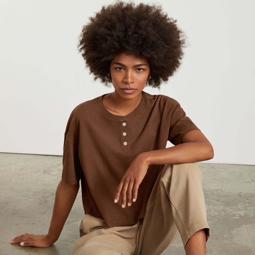 The Vintage Henley Hemp Tee | Espresso - Image 6