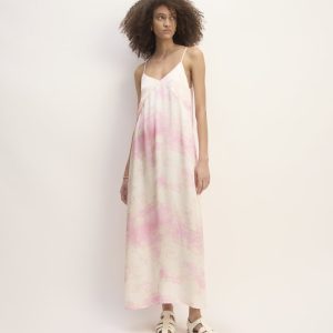 The Everlane x Marques' Almeida Satin Tie-Dye Dress | Pink Tie-Dye