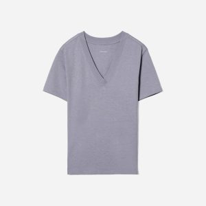 The Vintage V-Neck Hemp Tee | Lilac Grey