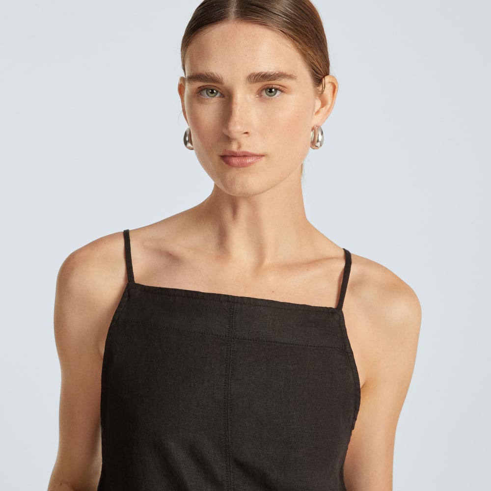 The Linen Apron Dress | Black - Image 4