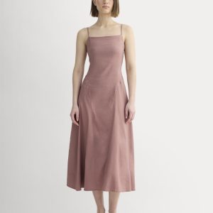 The Seamed Dress in Stretch Linen | Rose Dusk