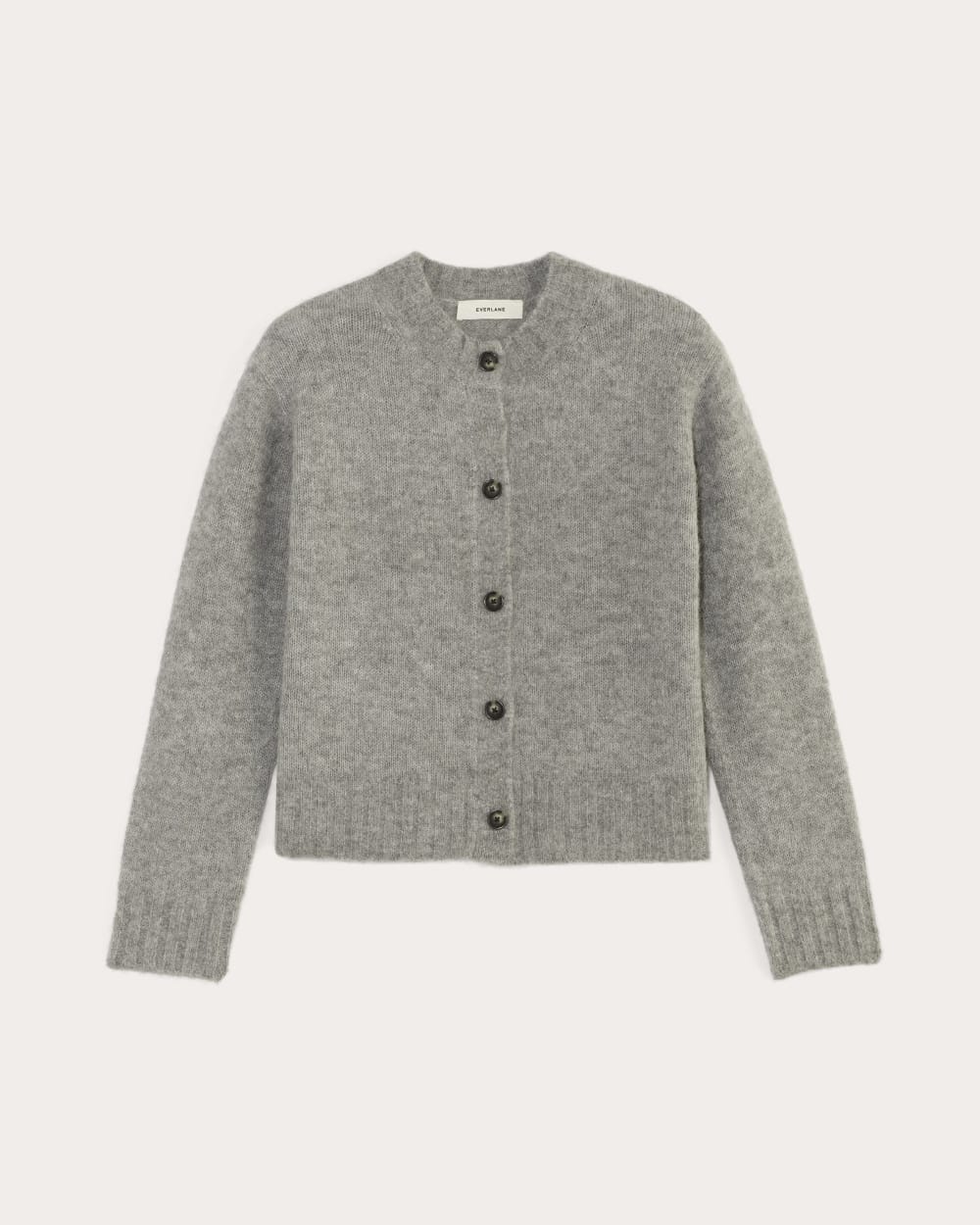 The Crew Cardigan in Alpaca | Heather Stone Grey - Image 2