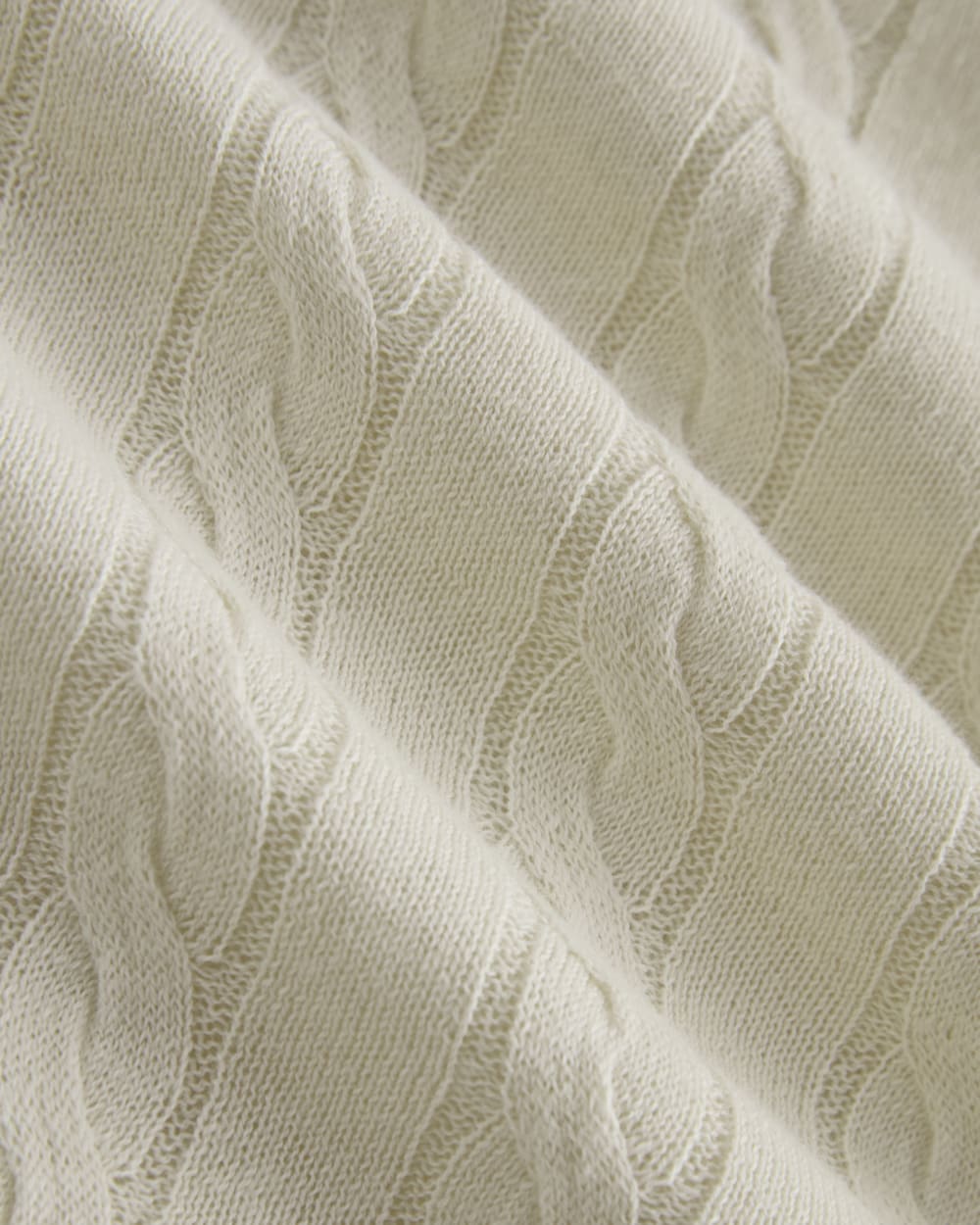 The Cable V-Neck in Cotton Cashmere | Birch - Image 6