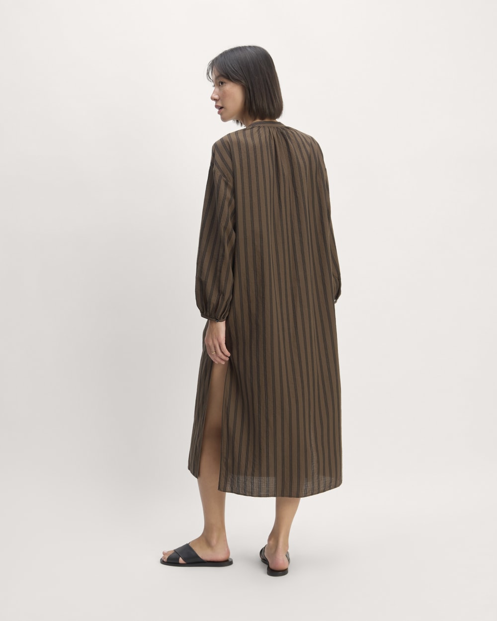 The Gauze Caftan Dress | Cocoa / Black - Image 6