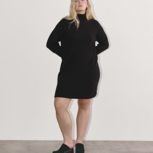 The Sweater Dress in Plush Cotton | Black