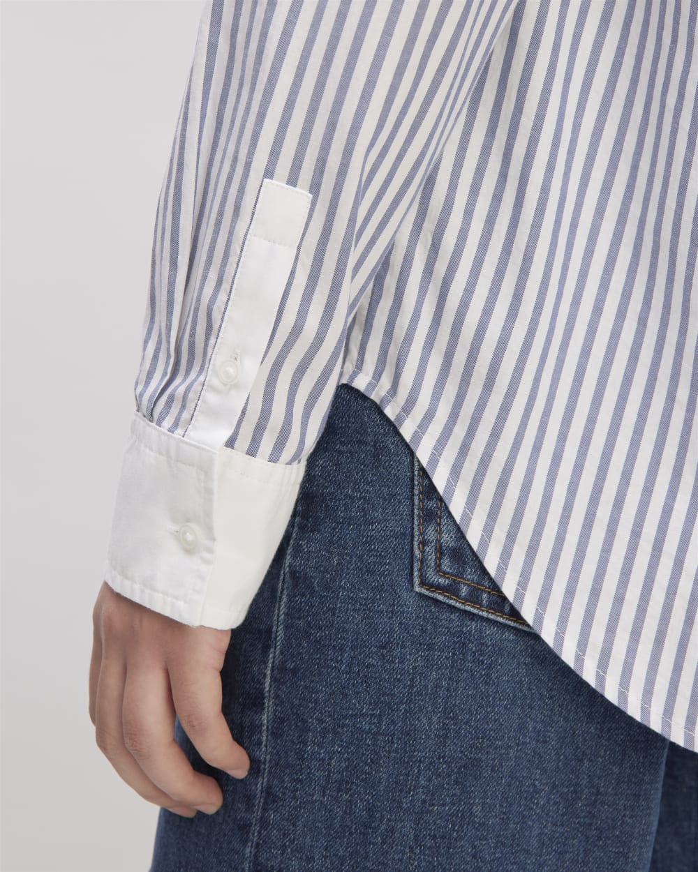 The Must-Have Shirt in Silky Cotton | Mariner Blue / White Stripe - Image 5