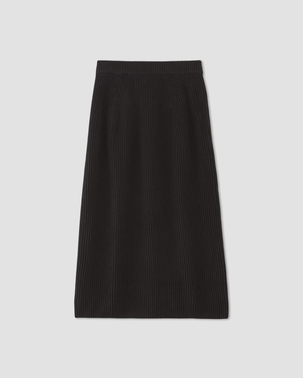 The Organic Cotton Sweater Midi Skirt | Black - Image 2
