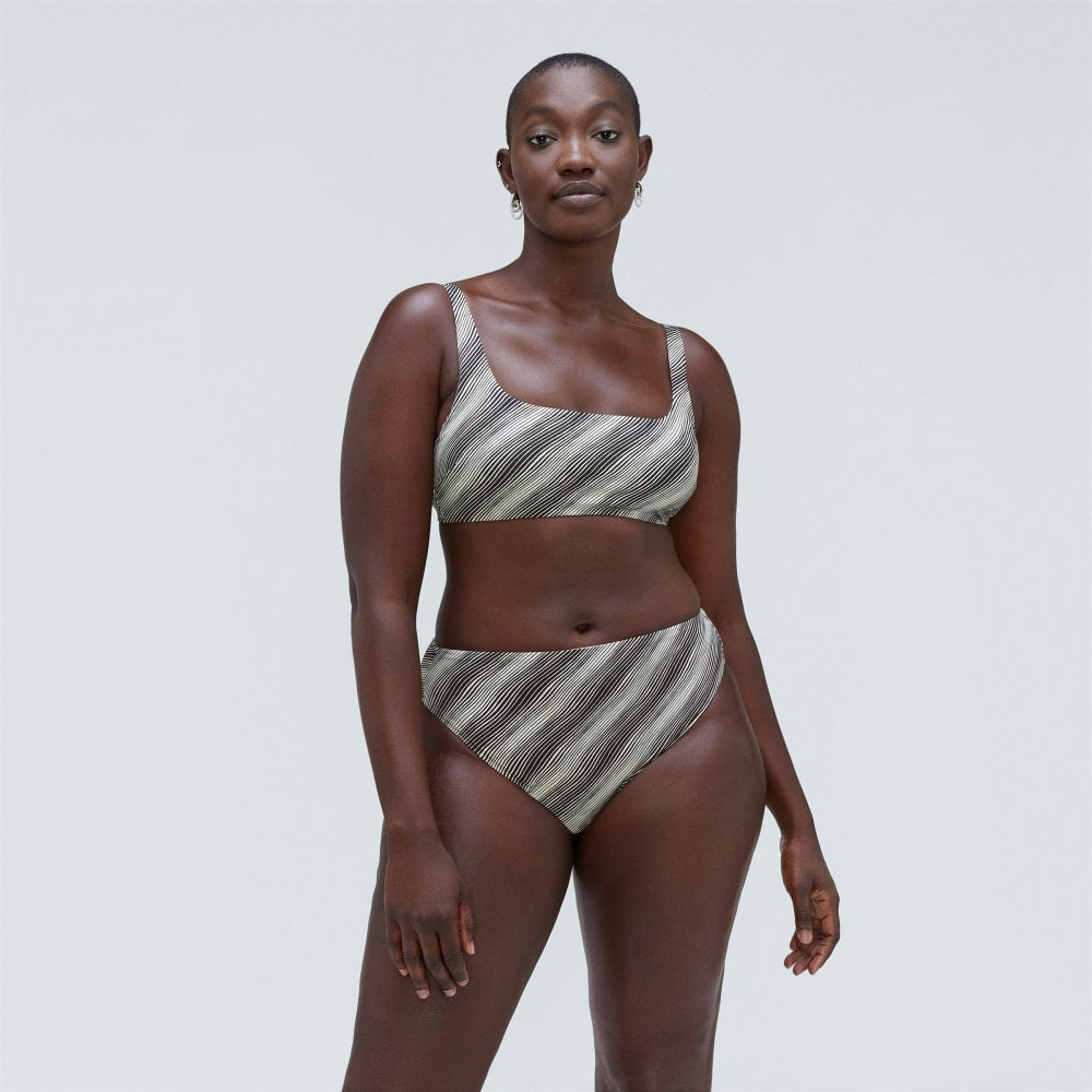 The Square-Neck Bikini Top | Black / Canvas - Image 2