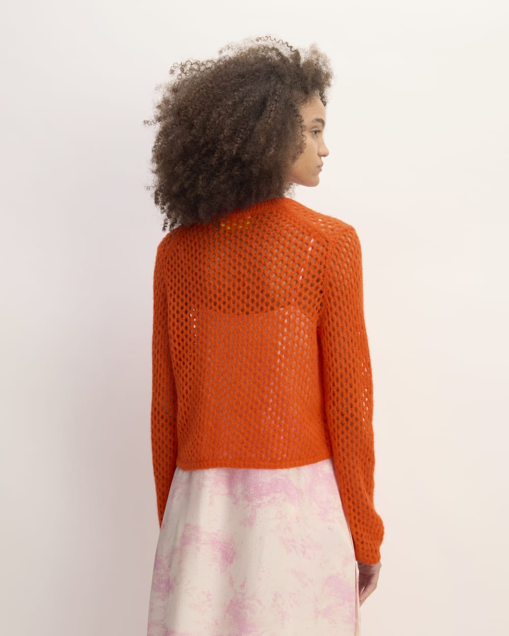 The Everlane x Marques' Almeida Alpaca Mesh Cardigan | Red Orange - Image 6