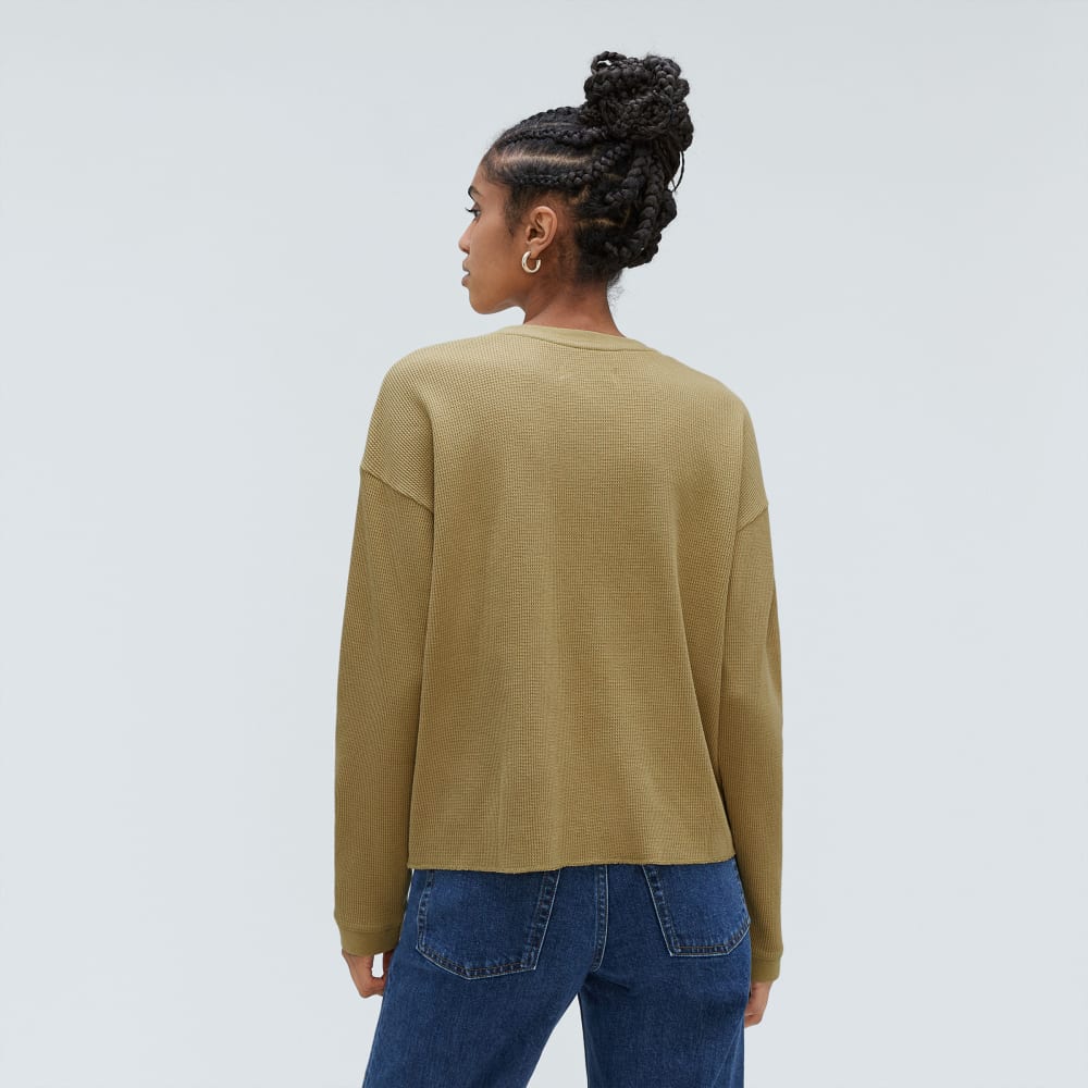 The Organic Cotton Waffle Henley | Fennel Seed - Image 3