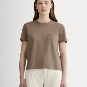 The Box-Cut Tee in Essential Cotton | Mocha | Pocket