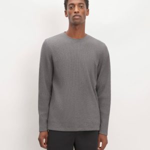 The Waffle Long-Sleeve Crew | Heathered Charcoal