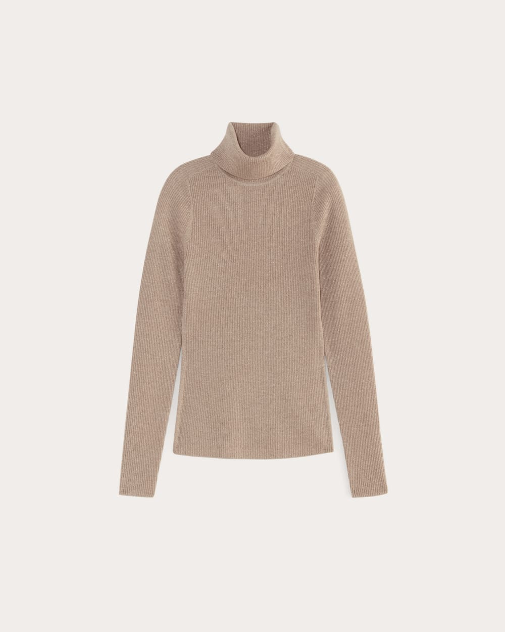 The Turtleneck in Lurex Merino | Rose Gold - Image 2