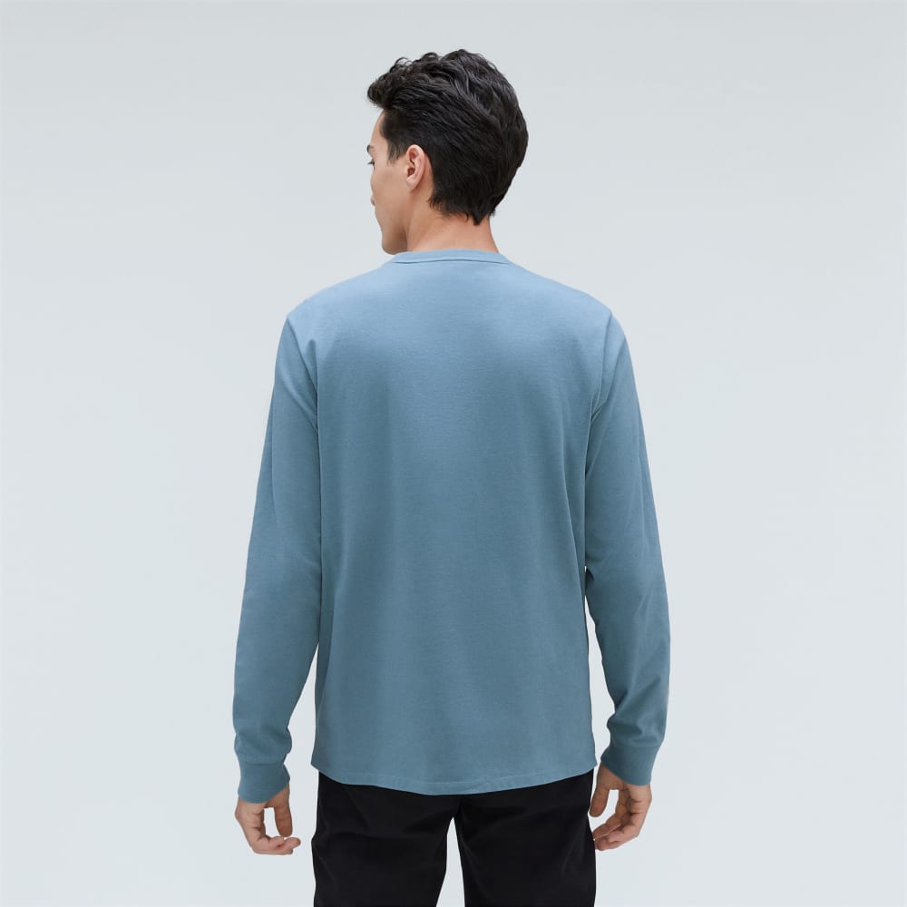 The Organic Cotton Long-Sleeve Pocket Tee | Greyish Blue - Image 3