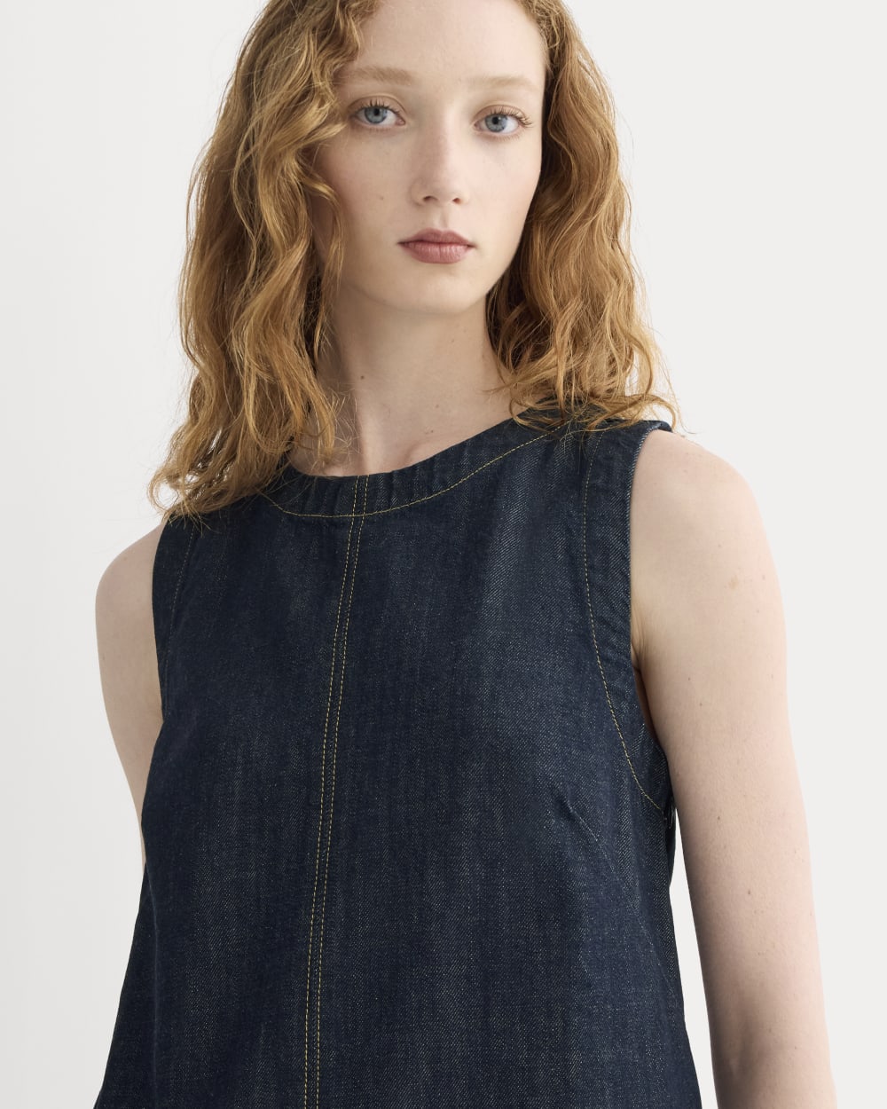 The Denim Shift Dress | Dark Indigo - Image 3