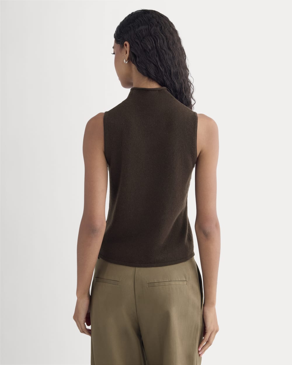 Cashmere Funnel-Neck Tank | Dark Chocolate - Image 5