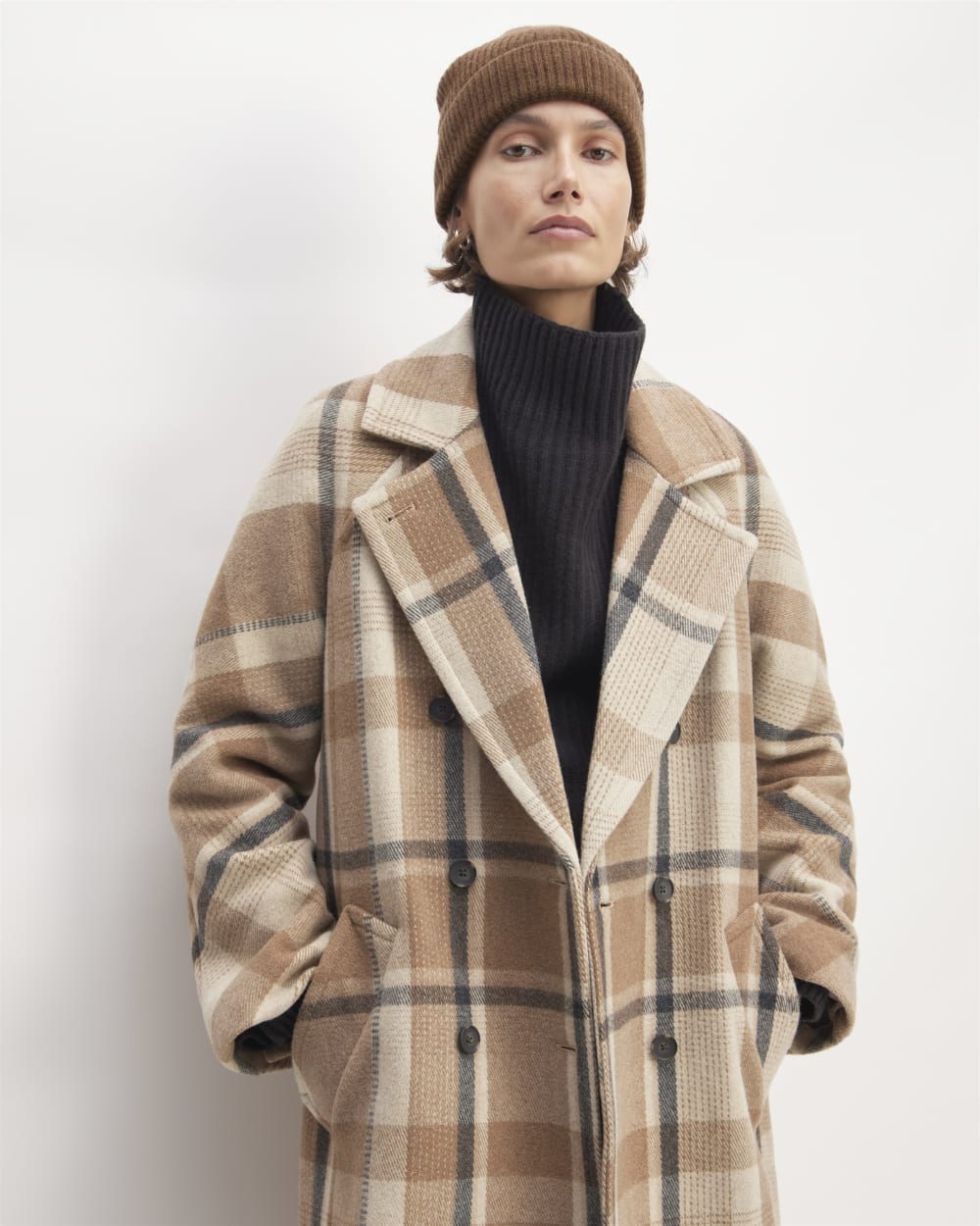 The Cashmere Fine Rib Beanie | Heather Cocoa - Image 2