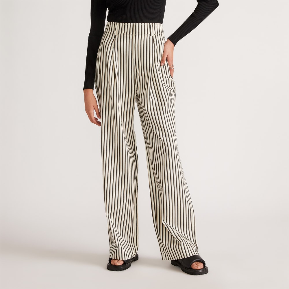 The Draper Pleated Pant in Buttersmooth | Ombre Stripe | 30 Inseam - Image 3