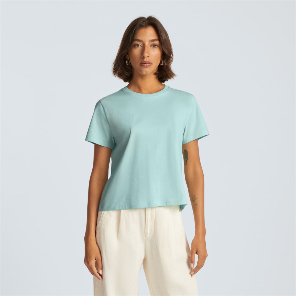 The Box-Cut Tee in Essential Cotton | Ice Blue | No Pocket - Image 2