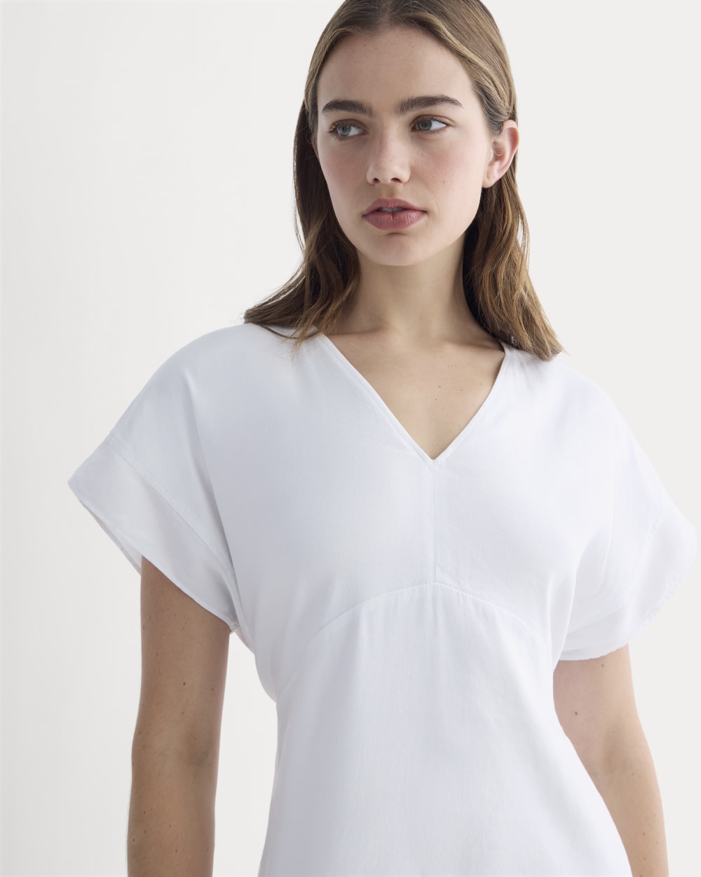 The Tie-Back Dress in Stretch Linen | White - Image 3