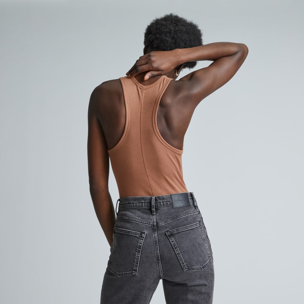 The Luxe Rib Racerback Tank | Carob Brown - Image 3