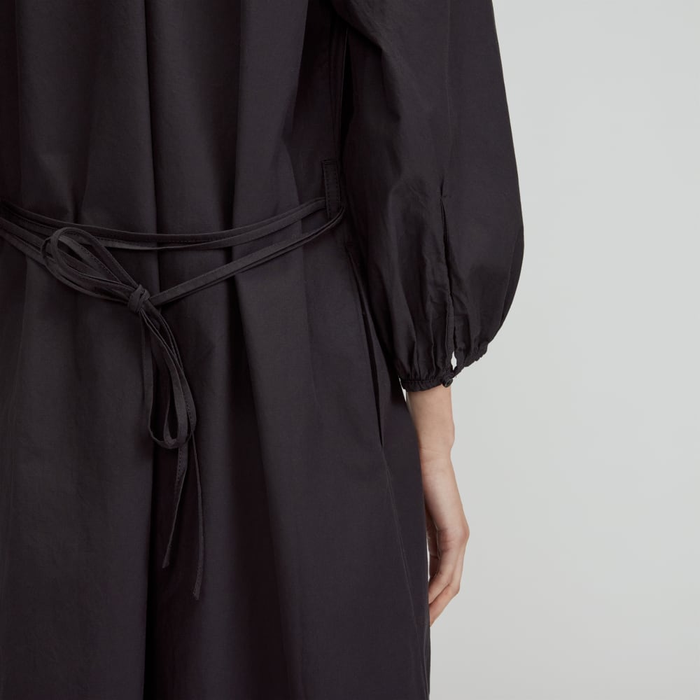 The Raglan Sleeve Poplin Dress | Black - Image 5