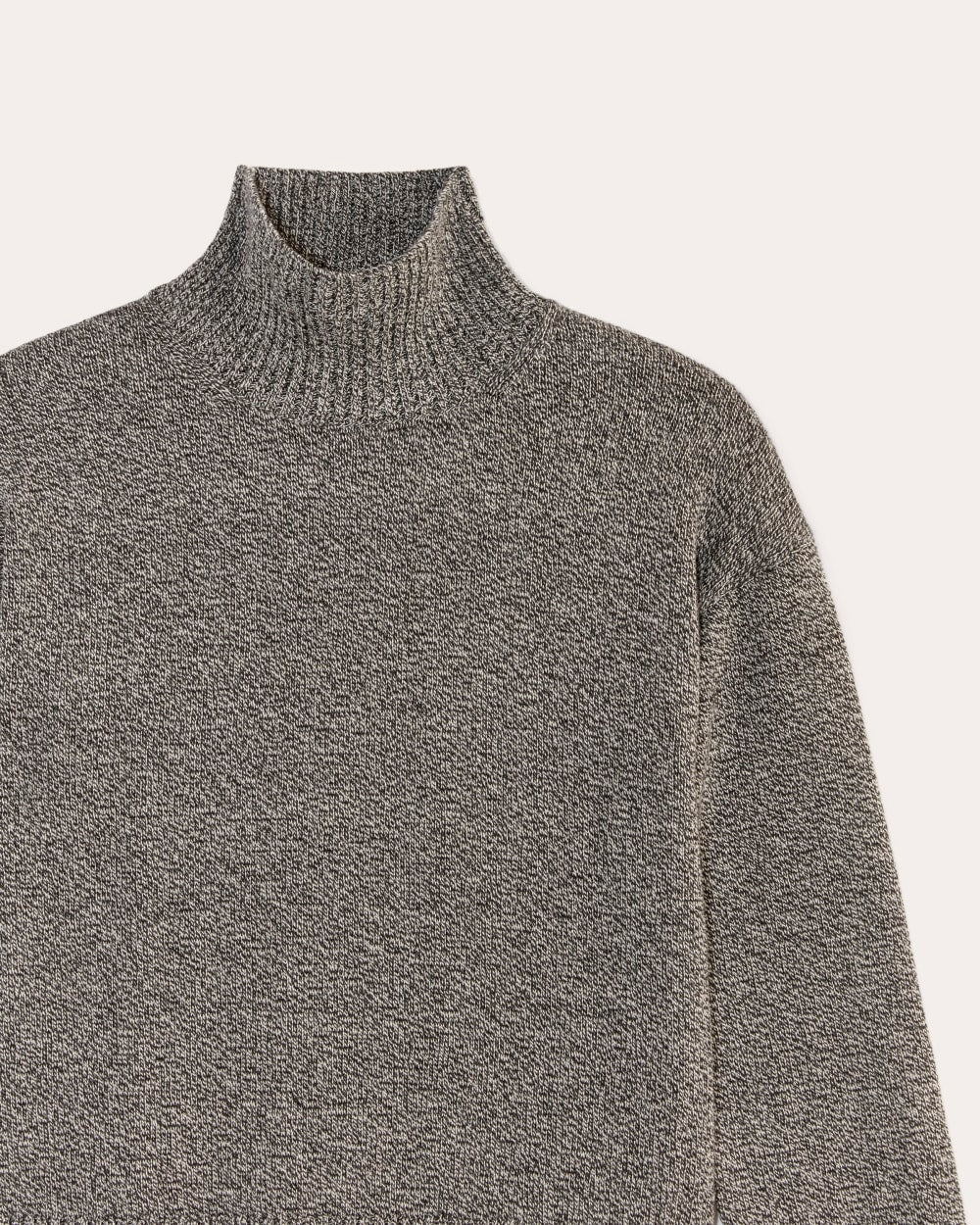 The Boxy Turtleneck in Everyday Cotton | Canvas / Black Twist - Image 6
