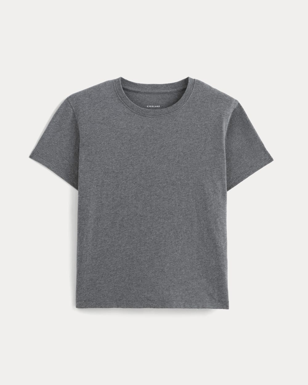 The Box-Cut Tee in Essential Cotton | Heathered Charcoal | No Pocket - Image 2